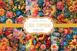 Floral Symphony Seamless Patterns