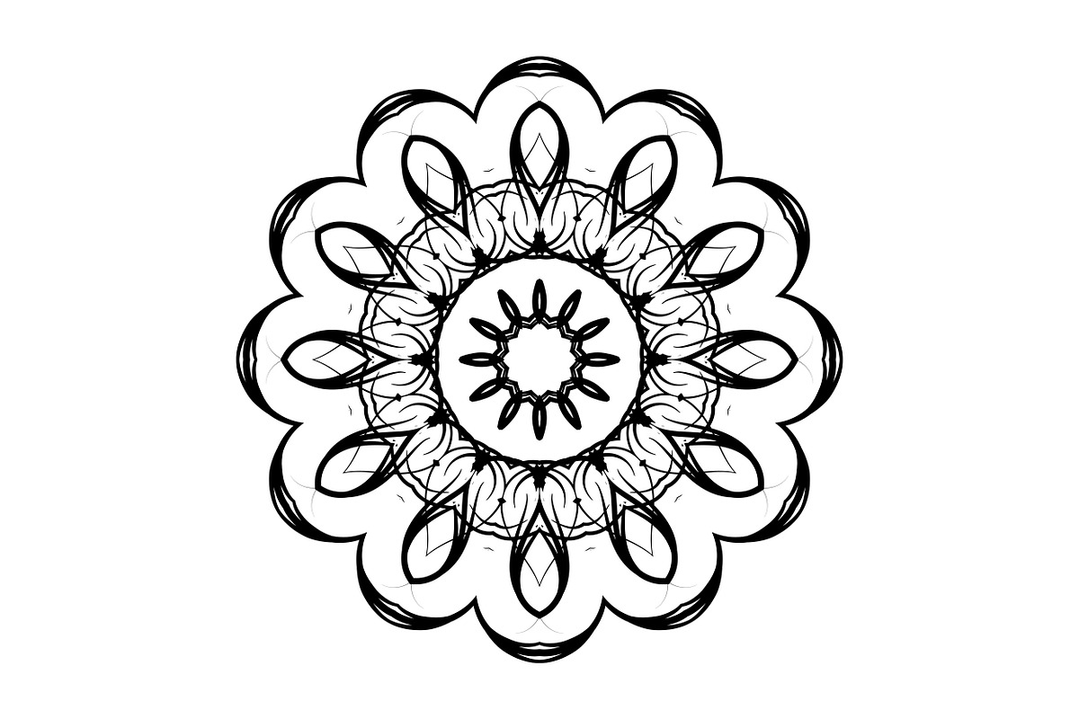 Black White Mandala Illustration Set, a Decorative Illustration by NJ Himel (Photo 69 of 101)