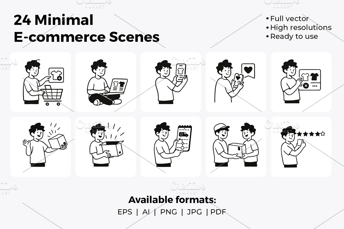 Notion Style E-commerce Illustration, a Work Illustration by Imran Haroon (Photo 2 of 4)