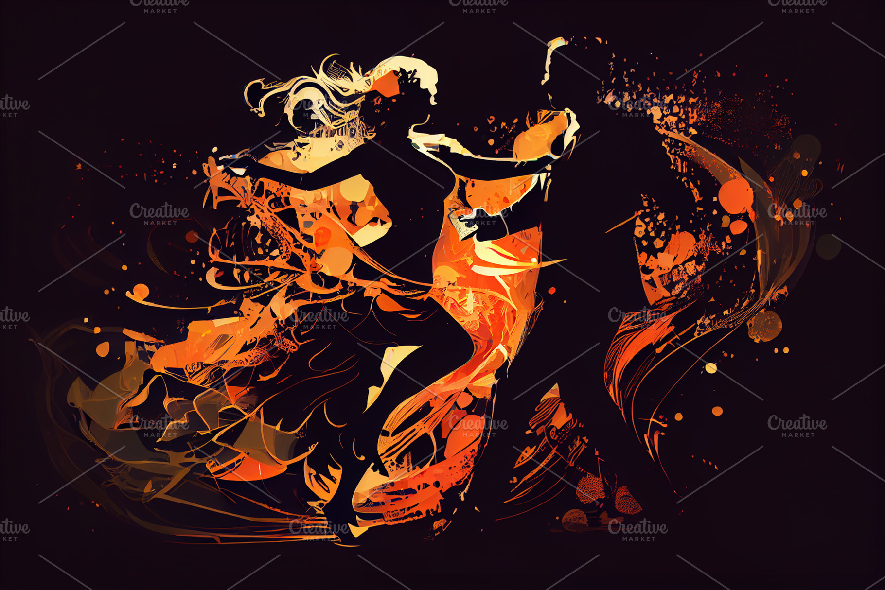 Illustration of man and woman dancing., a Person Photo by New York Art Store