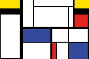 Painting In Mondrian Style Pattern