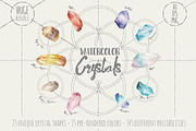 Hand Drawn Watercolor Crystals, an Illustration by Transfuchsian (Thumbnail 1 of 6)