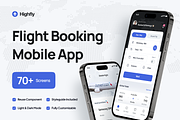Highfly - Flight Booking Mobile App, an UI Kit Template by pickolabstudio (Thumbnail 1 of 5)