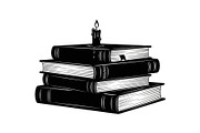 Vintage Book Stack Candle Bundle, an Illustration by jahid234 (Thumbnail 2 of 31)