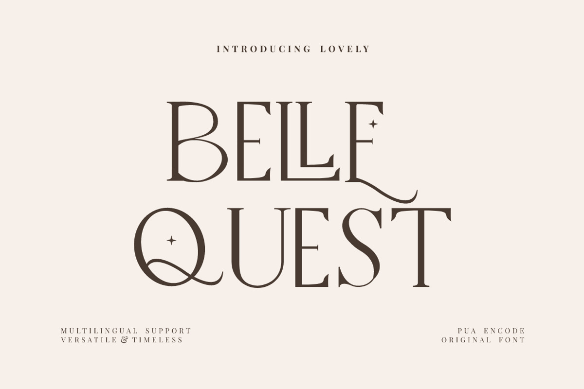 Belle Quest Stylish Serif, a Serif Font by KennedyStudio (Photo 1 of 10)