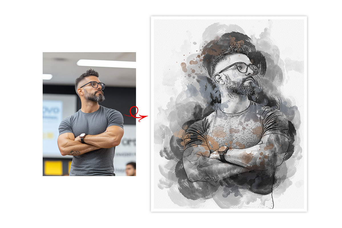 Mixed Art Watercolor Effect Template, an Action Add-On by MRI STUDIO (Photo 9 of 24)