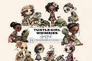 PINK TURTLE GIRL CLIPART PACK, a Person Illustration by Daring Digies (Thumbnail 1 of 10)