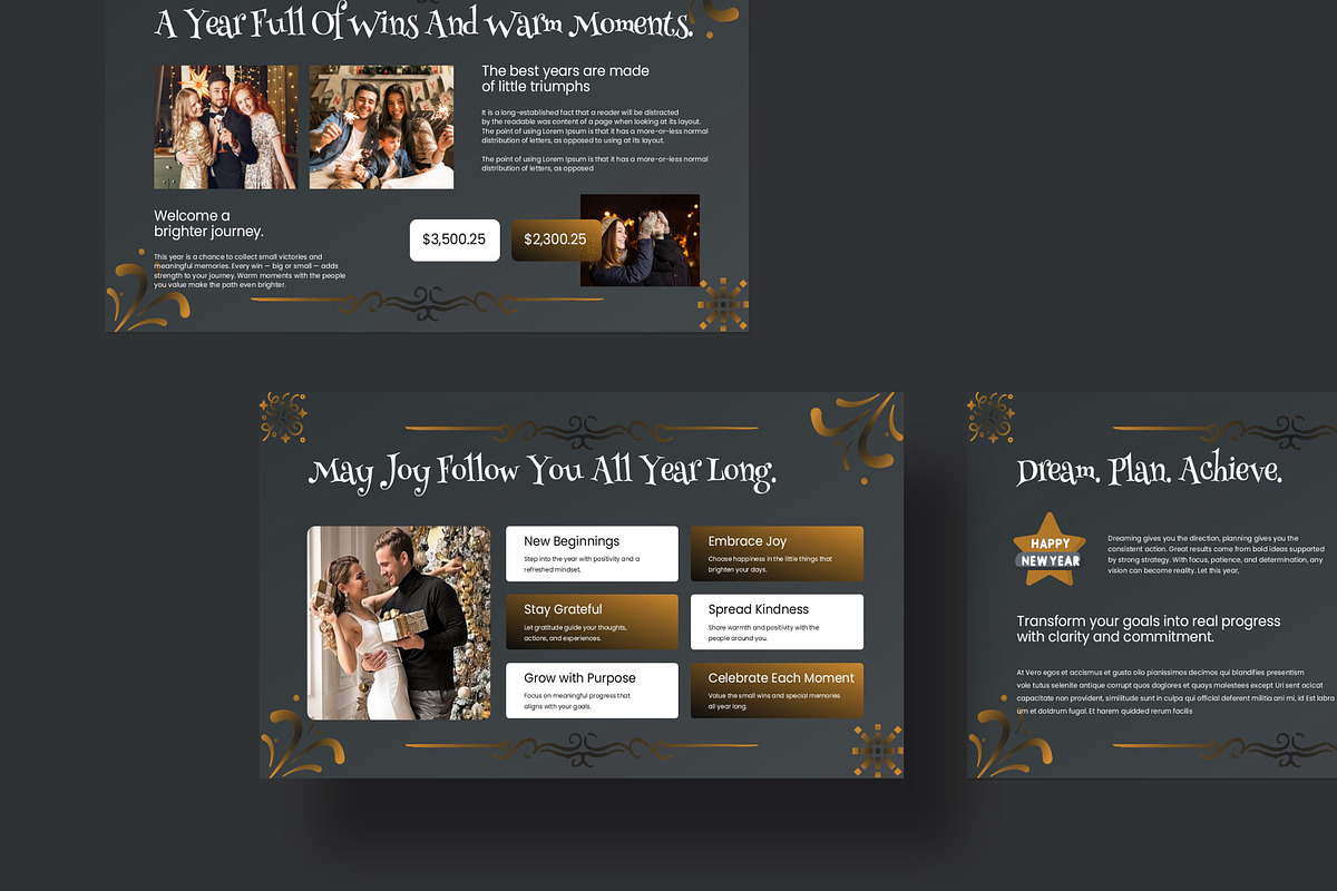 Happy New Year Presentation Template, a Presentation Template by Creatiya Type (Photo 4 of 7)