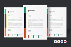 Modern Letterhead, a Stationery Template by iDoodle Studio