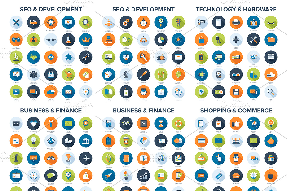 150 Long Shadow Web Icons, an Outline Icon by Maxim_Basinski (Photo 2 of 2)