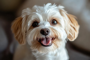 Close up of a happy dog with fluffy, a Photo by Iftikhar Alam