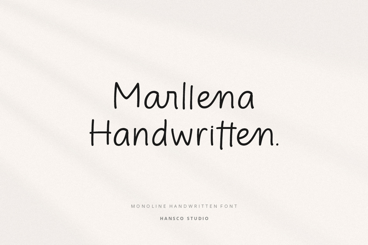 Marllena | Cute Handwritten Font, a Handwritten Font by Burhan Afif (Photo 1 of 10)