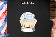 Watercolor barbershop clipart, an Object Illustration by Art and Funny (Thumbnail 5 of 6)