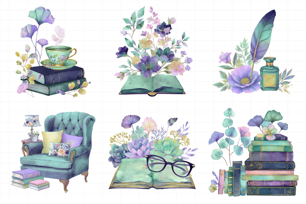 Literary Living Clipart Bundle, an Illustration by Daily.Designs (Photo 7 of 8)