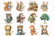 Back to School Animal Clipart, an Illustration by Design Market (Thumbnail 4 of 5)