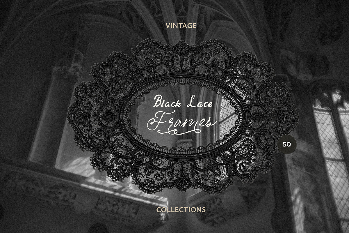Vintage Black Lace Frames & Doilies, an Object Graphic by Lana Elanor (Photo 3 of 20)