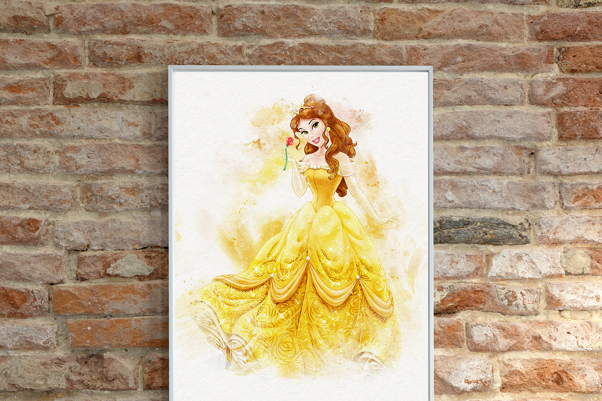 Princess Belle Watercolor Art, a Person Illustration by Designbudy (Photo 6 of 12)
