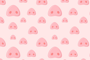 Seamless pattern with pigs noses