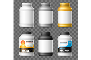 Packaging mockups for protein, an Object Illustration by Vectorbuum