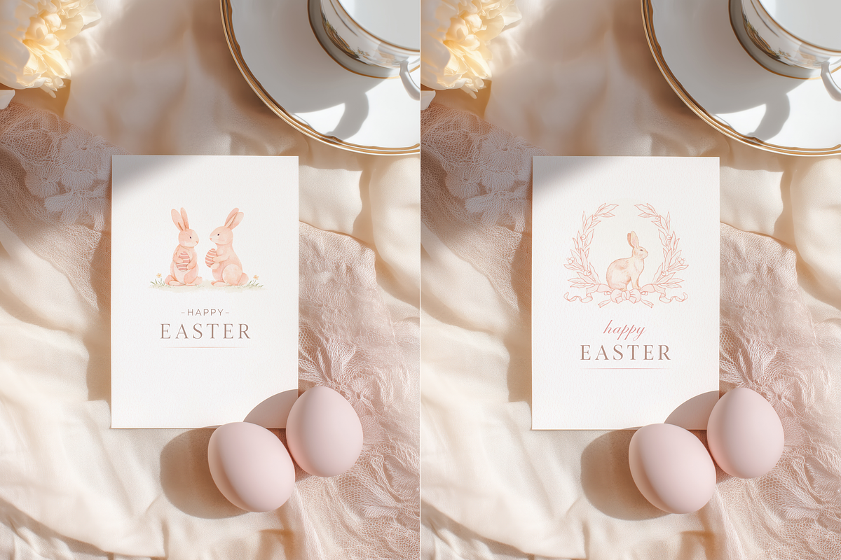 5x7 Easter Card Mockup with Eggs, a Product Mockup by Serenefeeling (Photo 2 of 6)