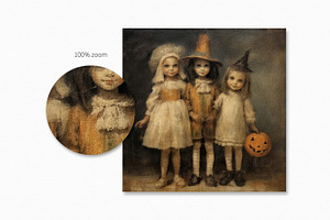 Vintage Halloween Costume Paintings