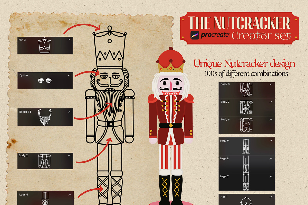Procreate Nutcracker creator set, a Brush Add-On by PDknyStudio (Photo 4 of 4)