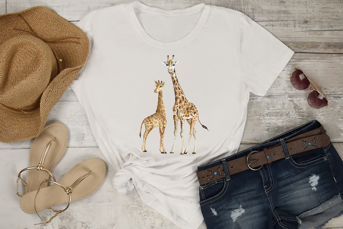 Watercolor Giraffes Clip Art Set, an Animal Illustration by Tati Bordiu (Photo 4 of 4)