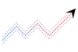 Abstract dotted zigzag arrow, an Icon by Design Store