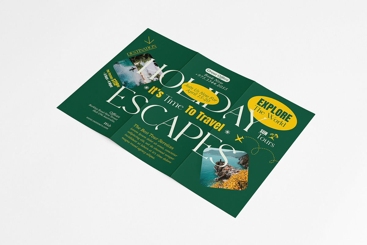 Travel Trifold Brochure, a Brochure Template by Designsoul14 (Photo 2 of 5)