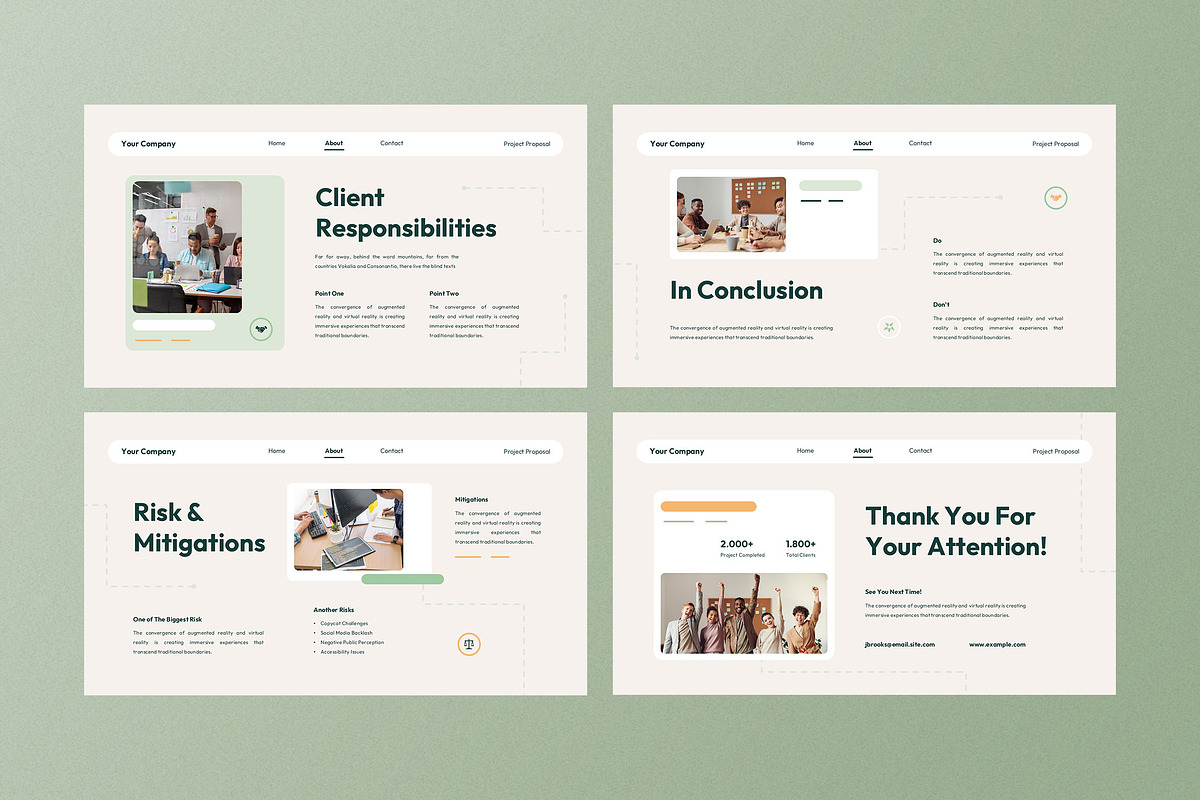 Cream Green Project Proposal PPT, a Presentation Template by Aiyari Graphic (Photo 5 of 5)