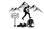Hiking Adventure Silhouette Bundle, an Illustration by yasushie (Thumbnail 22 of 51)
