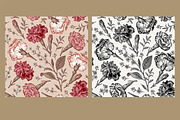 6 Carnation Seamless Flowers pattern, a Pattern Graphic by Vintage (Thumbnail 3 of 9)