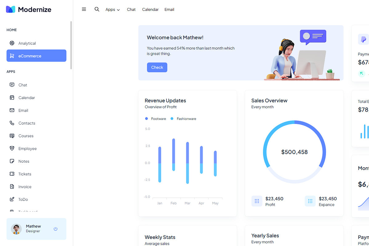 Modernize Angular Admin Dashboard, a Templates & Theme by AdminMart (Photo 9 of 15)