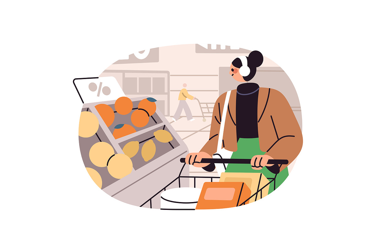 People shopping in store set, a Person Illustration by PaperTrident (Photo 8 of 15)