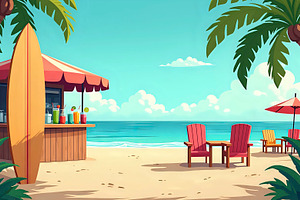 Island Juice Bar With Surfboard Sign, a Photo by LOGOCREATIVE