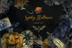 Watercolor Spooky Halloween Pack