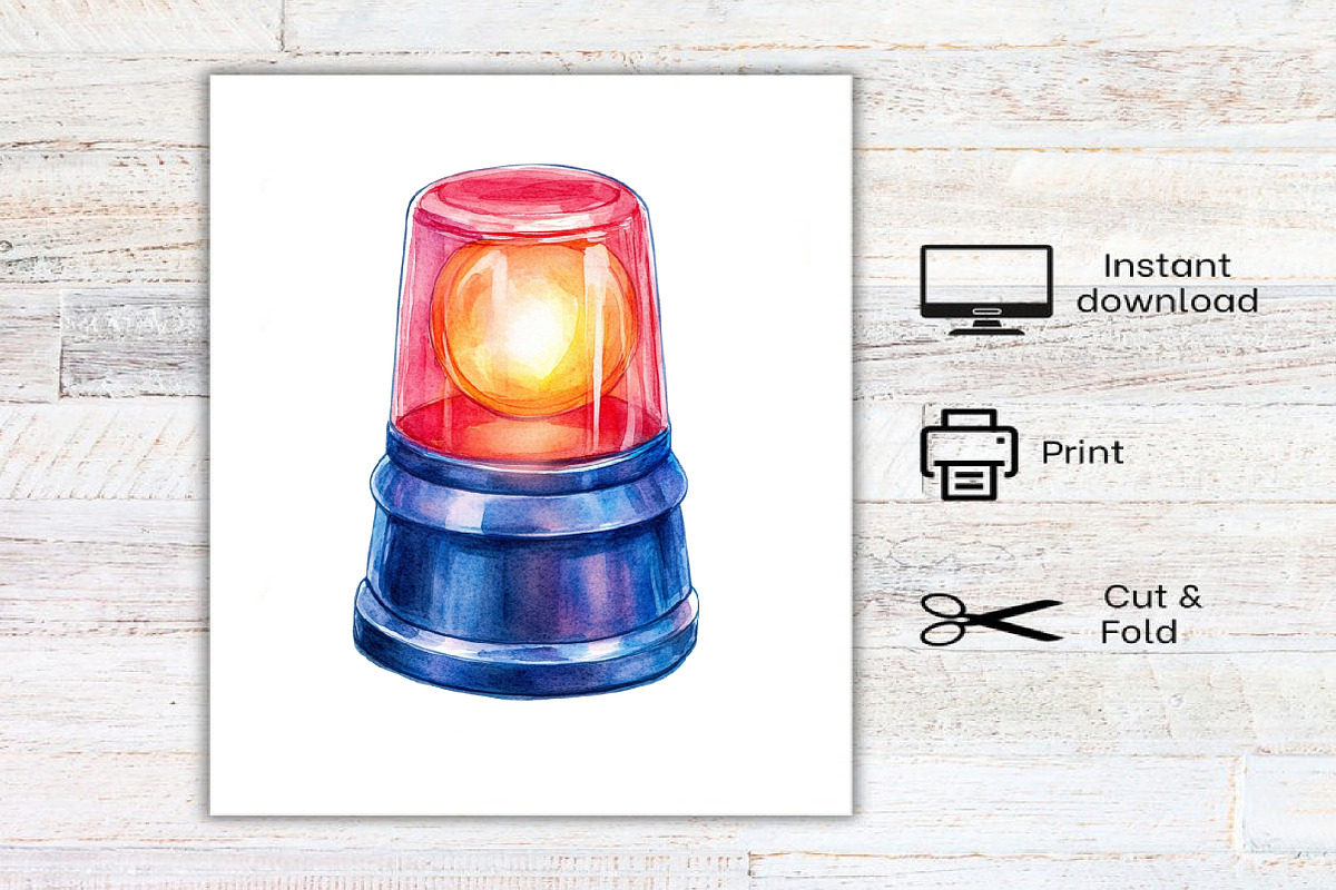 Watercolor Cute Police Clipart, an Illustration by Canvas Craft (Photo 7 of 7)