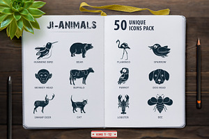 Glyph Icons Animals & Birds Set