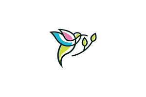 Simple Line Art Bird Logo