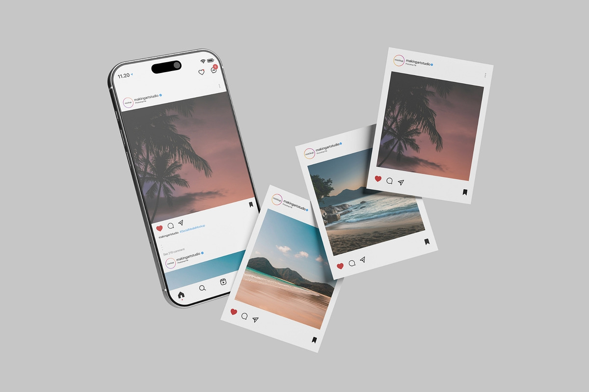 Realistic Social Media Mockup PSD, an Advertising Mockup by MA-KING_ART (Photo 3 of 5)