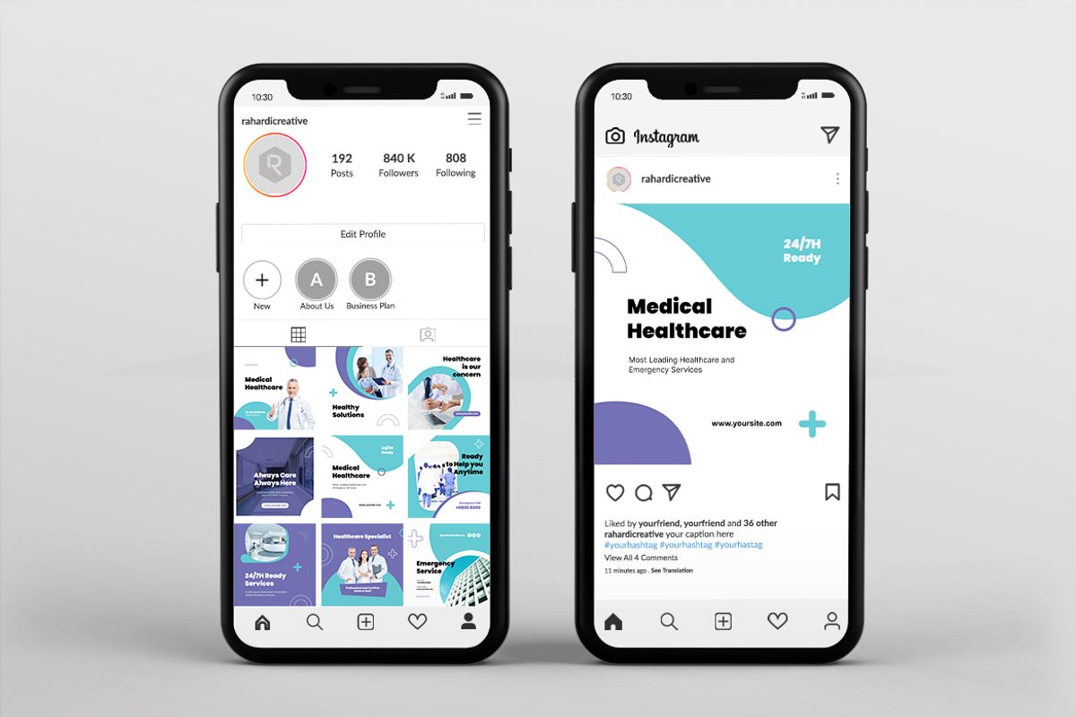 Medical Healthcare Social Media Post, a Social Media Template by Rahardi Creative (Photo 3 of 6)