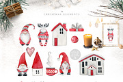 Watercolor Christmas gnomes, an Illustration by JuliaBadeeva (Thumbnail 4 of 7)