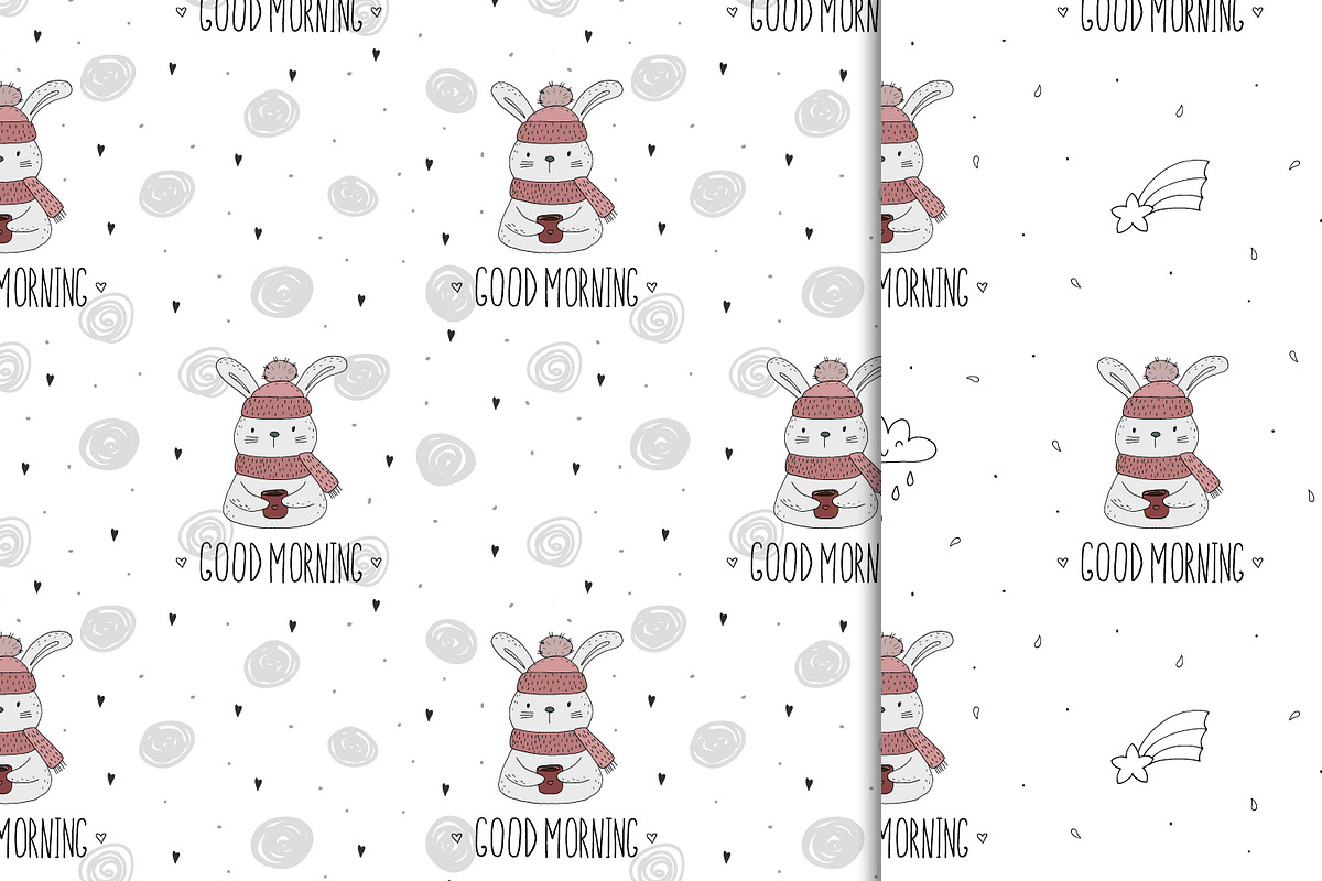 Cute rabbits patterns colection!, a Pattern Graphic by Irene_Boiko_ART (Photo 8 of 21)