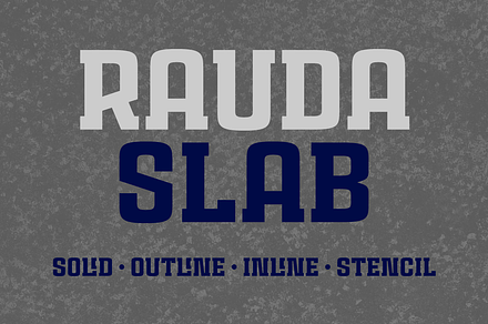 Rauda Slab Font Family, a Slab Serif Font by Graviton Font Foundry