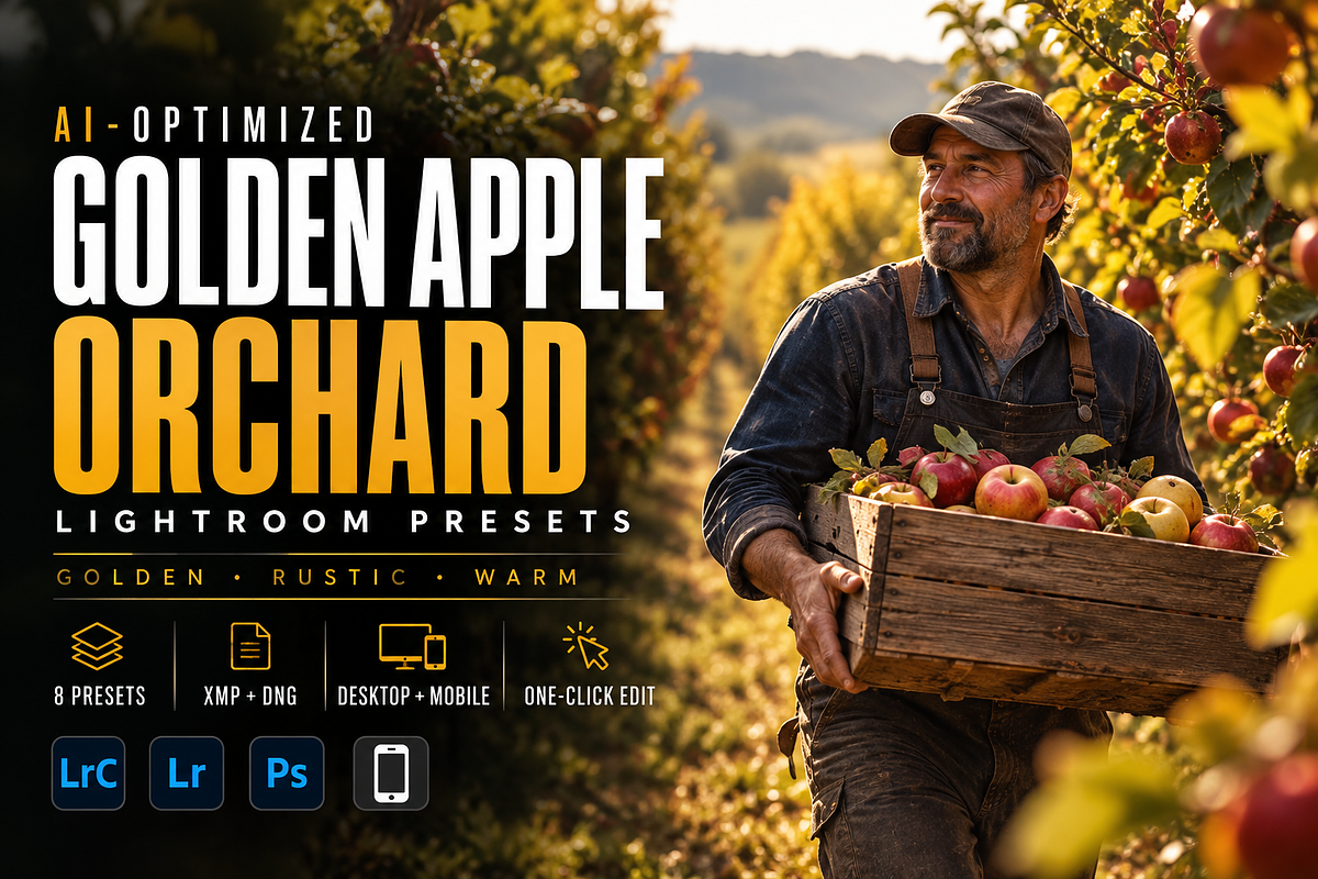 Golden Apple Orchard Presets, a Preset Add-On by AAA Presets (Photo 1 of 14)
