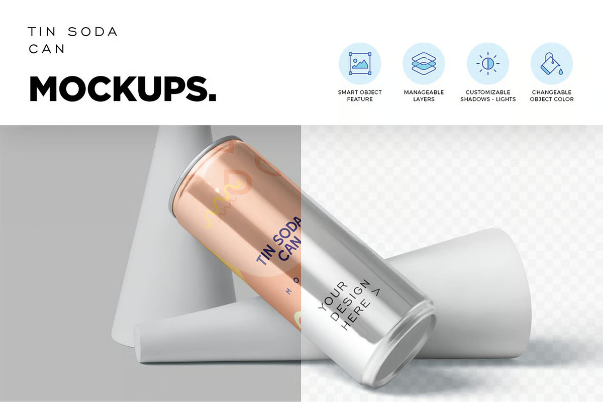 Tin Soda Can Mockups, a Product Mockup by megostudi0 (Photo 6 of 6)