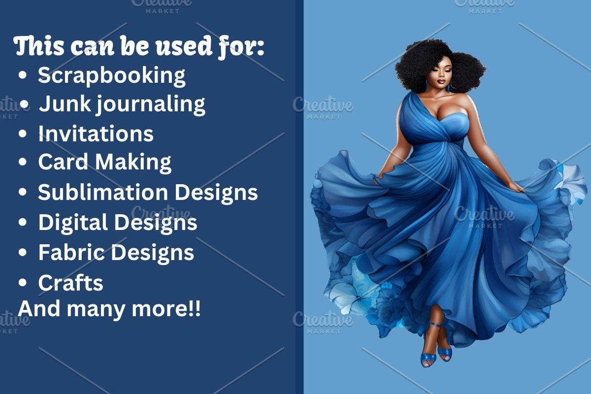 Curvy African Woman Clipart, a Person Illustration by Gloria Designed It (Photo 3 of 7)