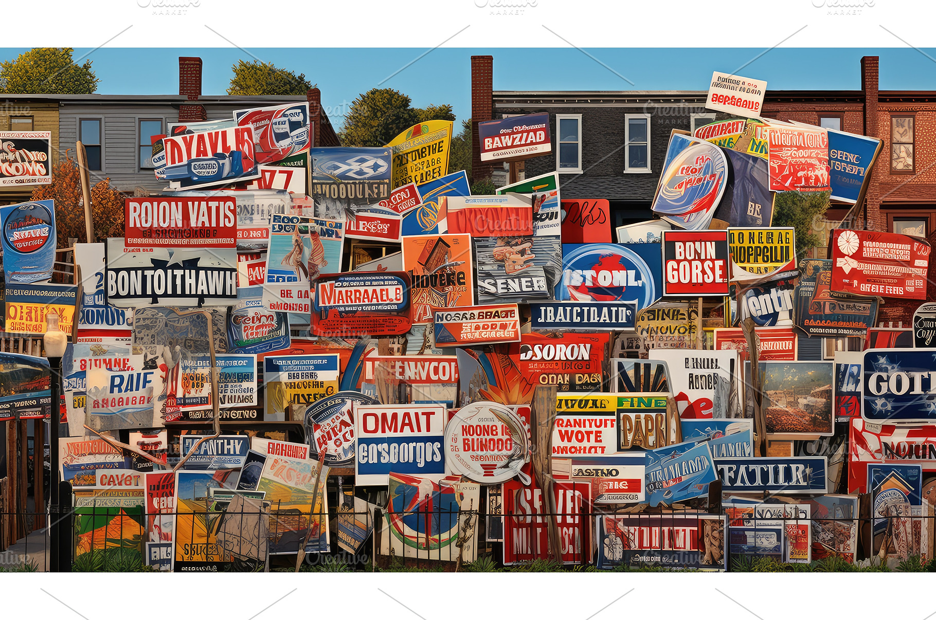 voting political signs ai generated, a Technology Photo by pikepicture