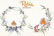 watercolor robin bird clipart, an Illustration by Art & Things (Thumbnail 8 of 10)