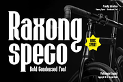 Raxong Speco - Bold Condensed Font, a Serif Font by QR Design Studio (Thumbnail 1 of 12)